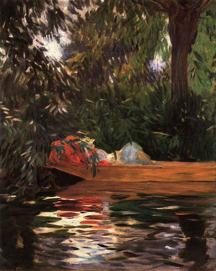 Under the Willows by John Singer Sargent — hand-painted botanical oil painting reproduction on canvas