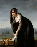 Une étude de femme d'après nature (Portrait de Madame Soustras) by Marie-Denise Villers — female oil painting wall art, Neoclassicism