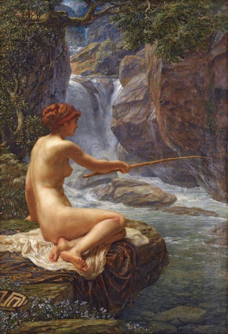 Une Nymphe Du Ruisseau by Edward Poynter — hand-painted cultural oil painting reproduction on canvas