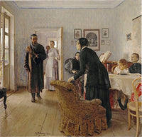 Unexpected Visitors by Ilya Repin — hand-painted portrait oil painting reproduction on canvas