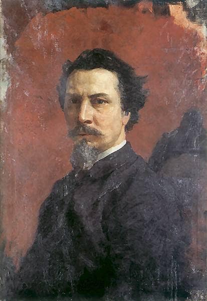 Unfinished Self-portrait by Henryk Siemiradzki — hand-painted portrait oil painting reproduction on canvas