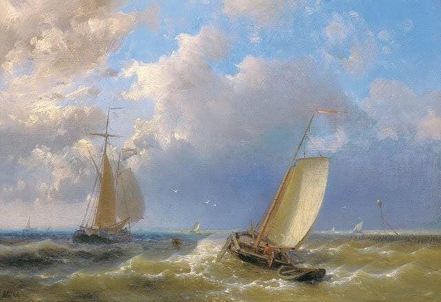 [Unkown] 8 by Abraham Hulk Sr. — hand-painted seascapes oil painting reproduction on canvas