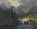 [Unkown] by Alexandre Calame — hand-painted landscape oil painting reproduction on canvas