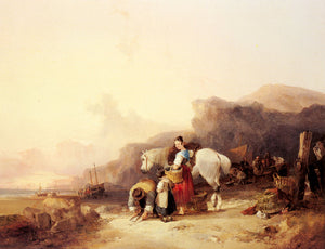 Unloading The Catch, Near Benchurch, Isle - William Shayer