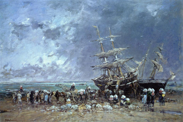 Unloading the Newfoundland Fishing Boat - Eugene Boudin