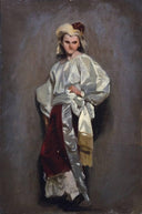 Little mask by Odoardo Borrani — hand-painted portrait oil painting reproduction on canvas