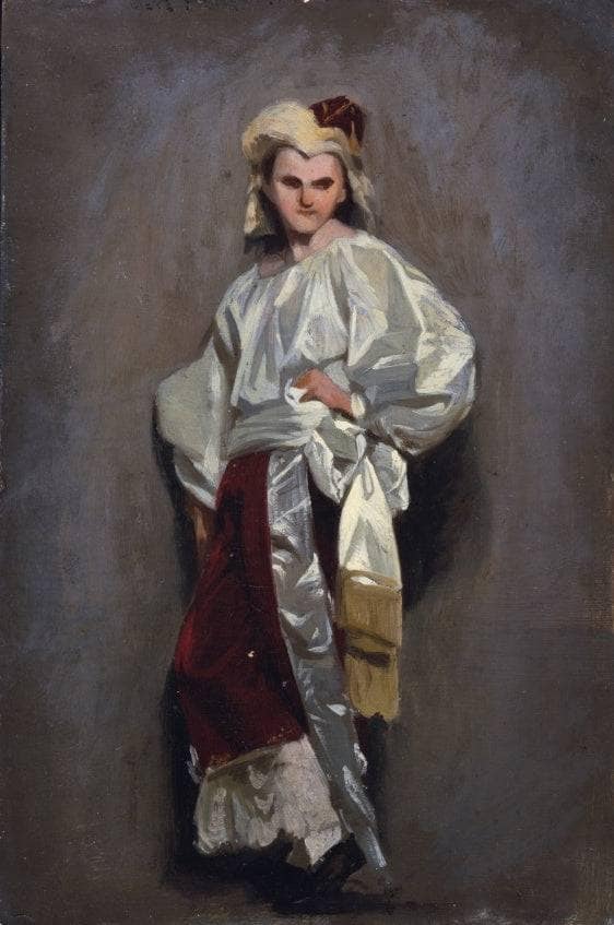 Little mask by Odoardo Borrani — hand-painted portrait oil painting reproduction on canvas