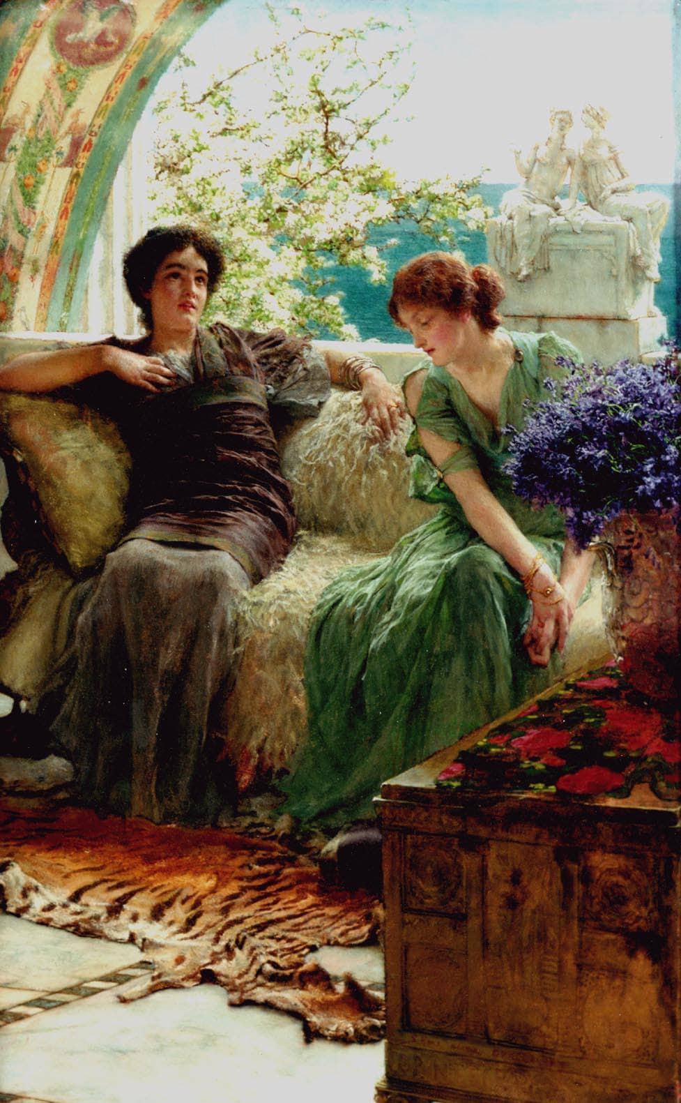 Unwelcome Confidences by Sir Lawrence Alma-Tadema — hand-painted portrait oil painting reproduction on canvas
