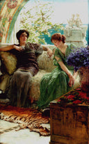 Unwelcome Confidences by Sir Lawrence Alma-Tadema — hand-painted portrait oil painting reproduction on canvas