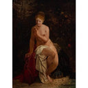 Woodland bather holding a butterfly by Vaclav Brozik — female oil painting wall art, Realism