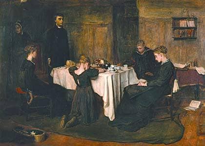 The Lord gave and the Lord hath taken away, Blessed be the Name of the Lord by Frank Holl — hand-painted portrait oil painting reproduction on canvas