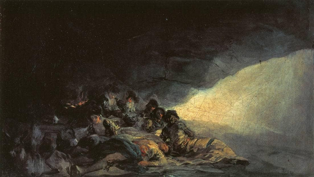 Vagabonds Resting in a Cave by Francisco Goya — hand-painted cultural oil painting reproduction on canvas