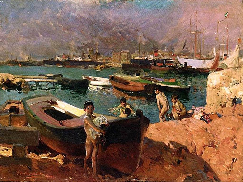 Valencia by Joaquín Sorolla, hand-painted nautical oil painting reproduction on canvas