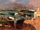 Valencia by Joaquín Sorolla — ships oil painting wall art, Impressionism