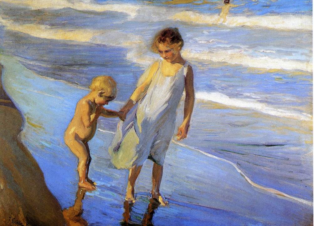 Valencia, Two LIttle Girls on a Beach