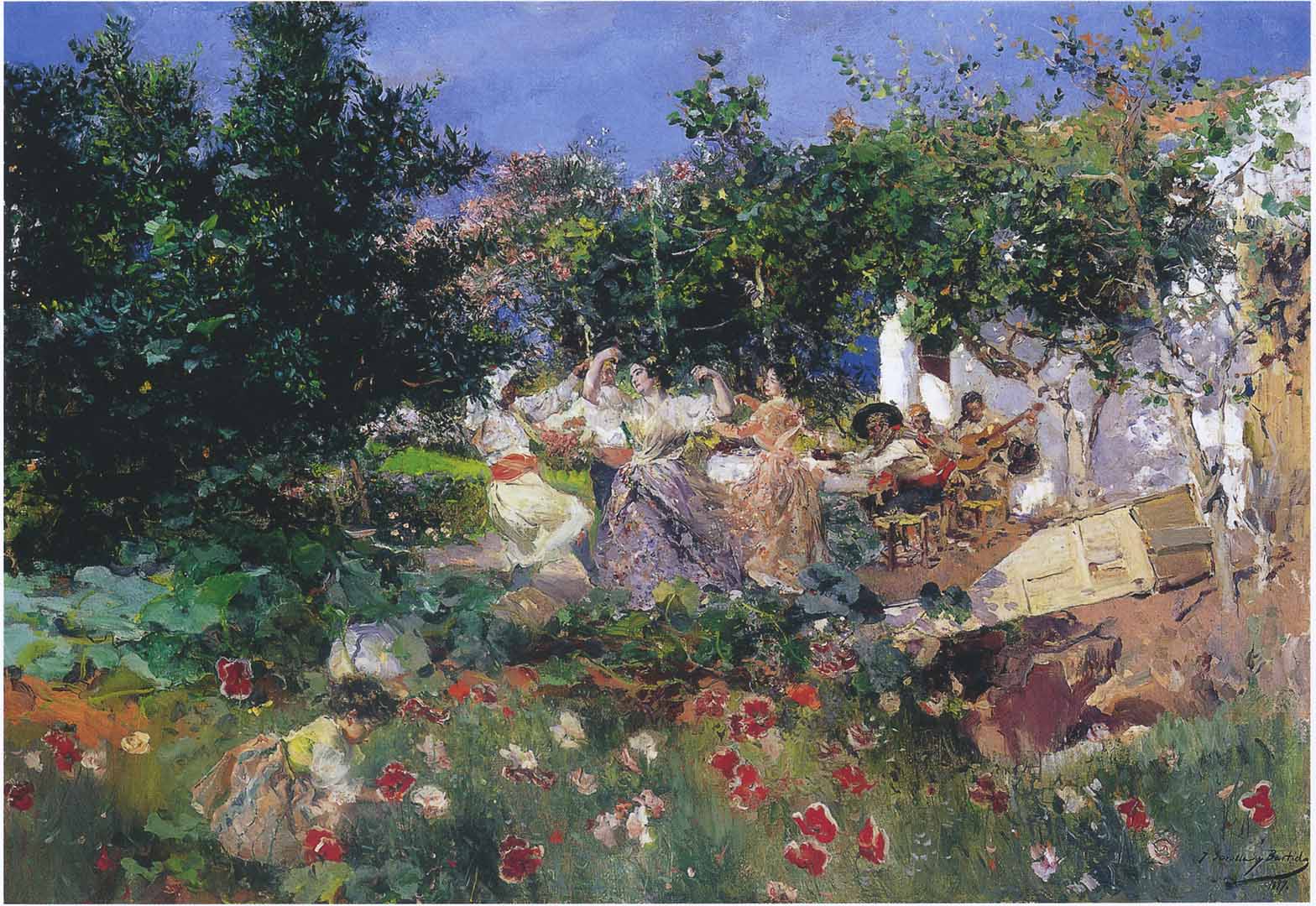 Valencian fiesin an orange grove - Joaquín Sorolla