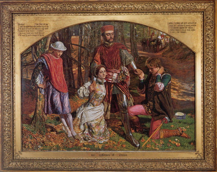 Valentine Rescuing Silvia from Proteus by William Holman Hunt — hand-painted botanical oil painting reproduction on canvas