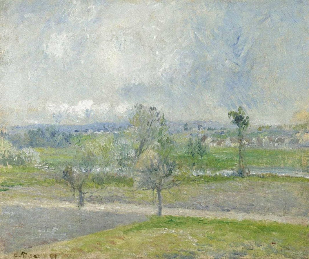 Valhermeil near Oise, Rain effect by Camille Pissarro — hand-painted botanical oil painting reproduction on canvas