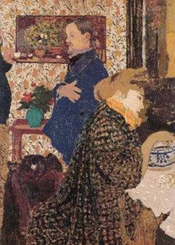 Valloton and Misia in the Dining Room at Rue Saint-Florentin by Edouard Vuillard — hand-painted portrait oil painting reproduction on canvas