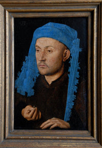 Man in a Blue Turban by Jan van Eyck — hand-painted portrait oil painting reproduction on canvas