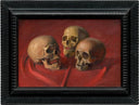 Vanitas (Three skulls) by Georg Scholz — hand-painted still oil painting reproduction on canvas