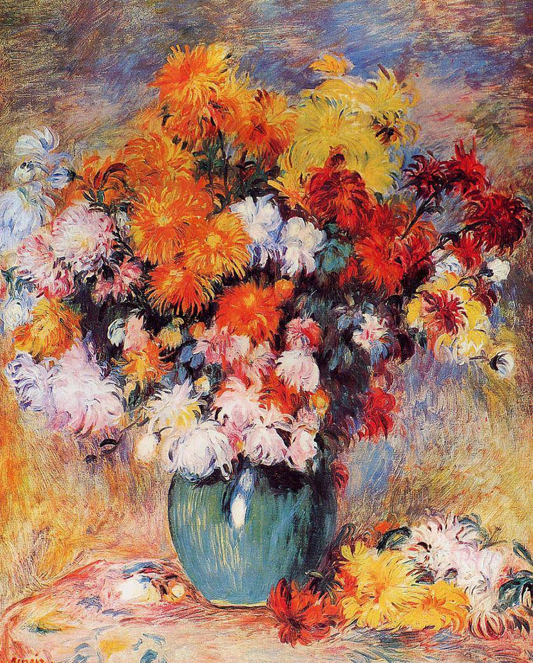 Vase of Chrysanthemums - Pierre-Auguste Renoir