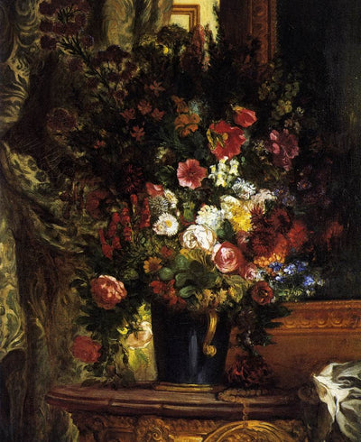Vase of Flowers on a Console in master bedroom