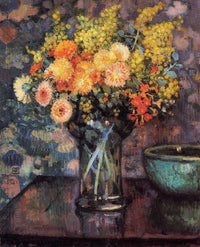 Vase of Flowers by Theo van Rysselberghe — hand-painted botanical oil painting reproduction on canvas
