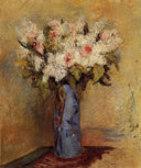 Vase of Lilacs and Roses by Pierre-Auguste Renoir — hand-painted botanical oil painting reproduction on canvas