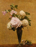 Vase of Peonies and Snowballs by Henri Fantin-Latour — flower oil painting wall art, Realism