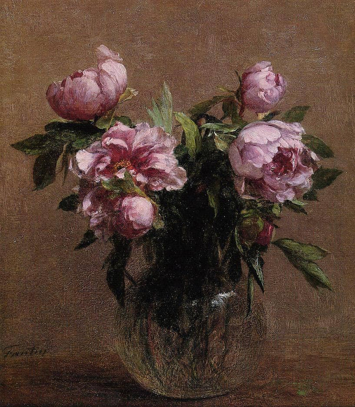 Vase of Peonies by Henri Fantin-Latour — hand-painted botanical oil painting reproduction on canvas
