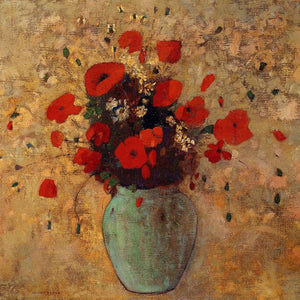 Vase of poppies by Odilon Redon — Oil Painting Reproduction