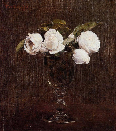 Vase of Roses in living room