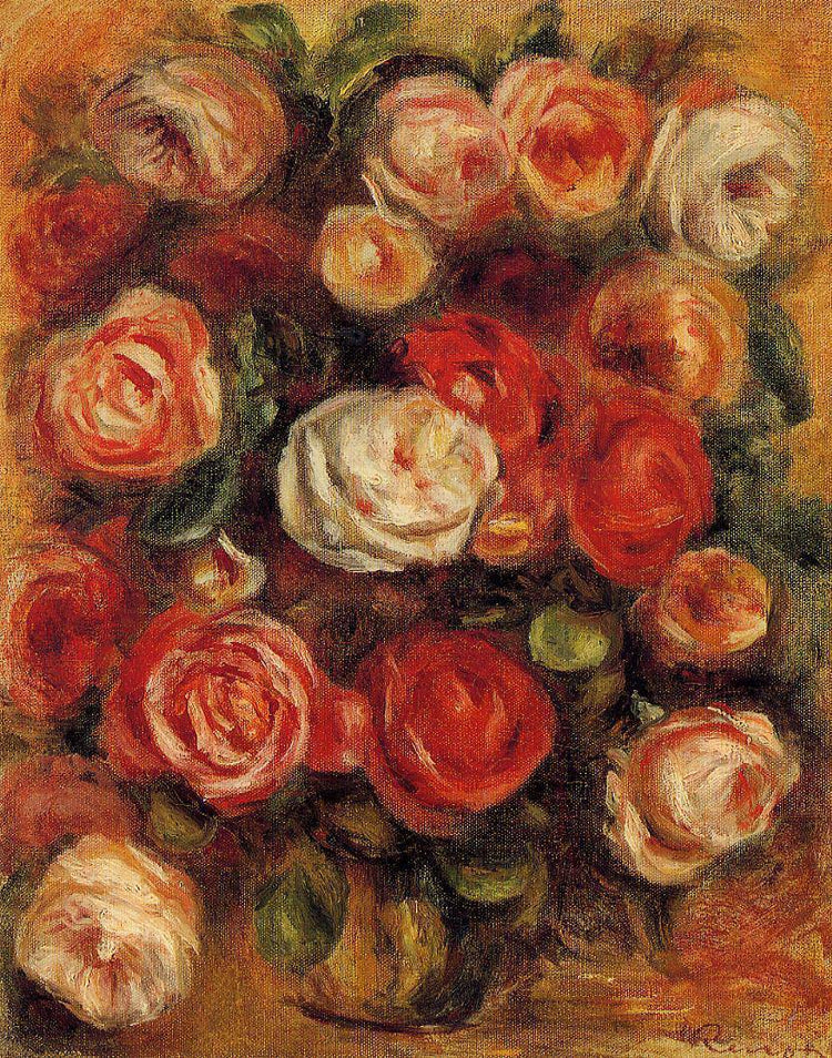 Vase of Roses - Pierre-Auguste Renoir