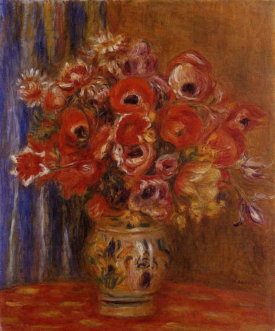Vase of Tulips and Anemones by Pierre-Auguste Renoir — oil painting reproduction