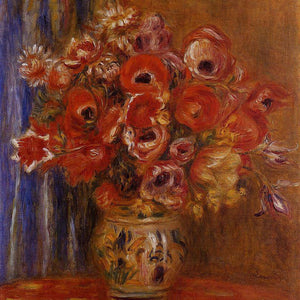 Vase of Tulips and Anemones by Pierre-Auguste Renoir — Oil Painting Reproduction