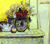 Vase with Anemonies and Empty Vase by Pierre Bonnard — hand-painted photography oil painting reproduction on canvas