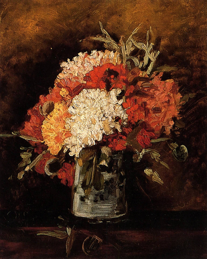 Vase with Carnations by Vincent van Gogh — hand-painted botanical oil painting reproduction on canvas