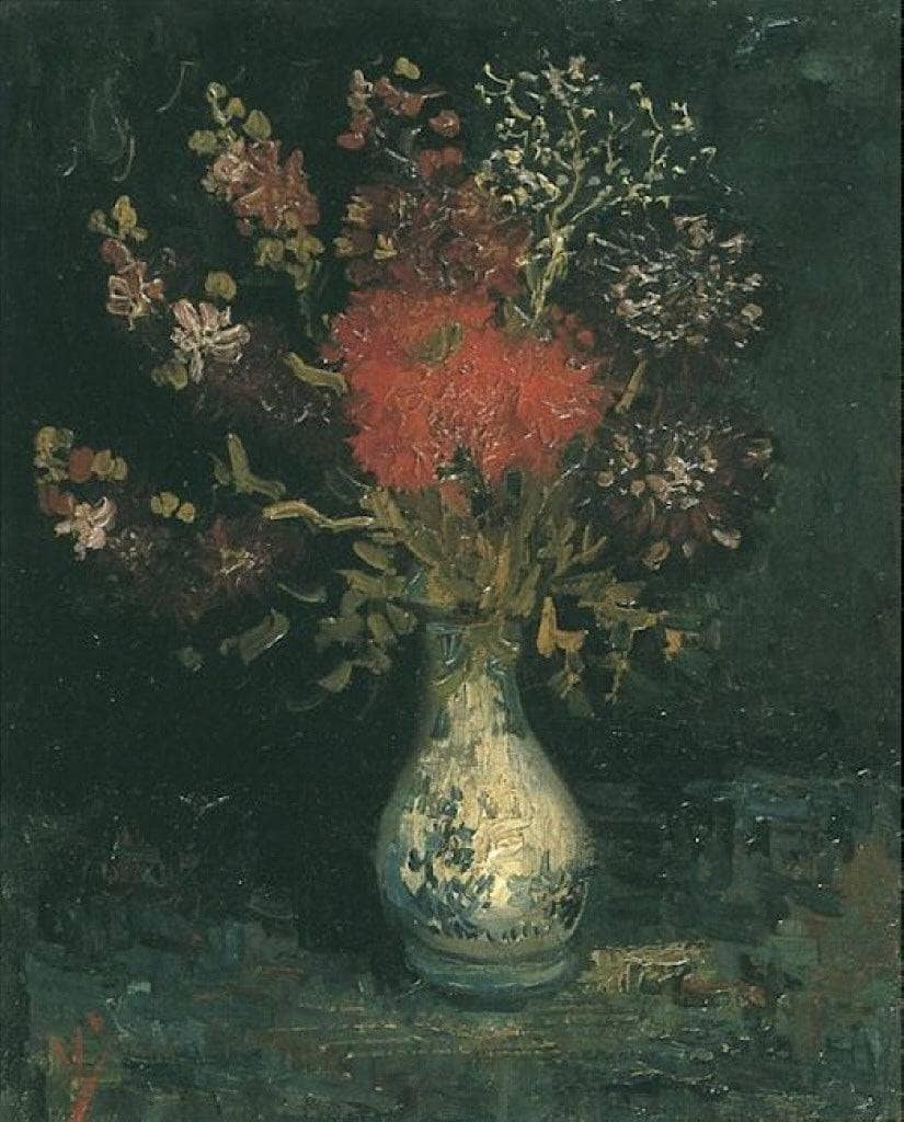 Vase with Flowers by Vincent van Gogh — hand-painted botanical oil painting reproduction on canvas