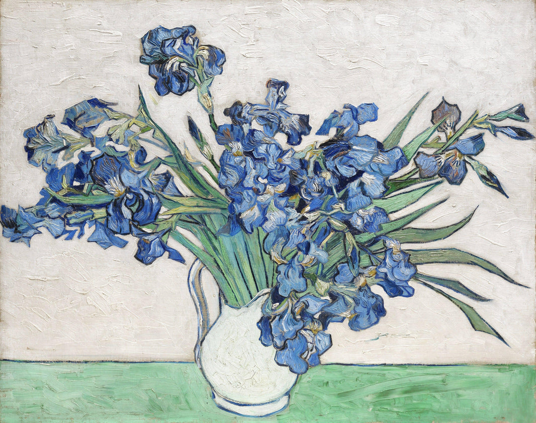 Vase with Irises by Vincent van Gogh — hand-painted botanical oil painting reproduction on canvas