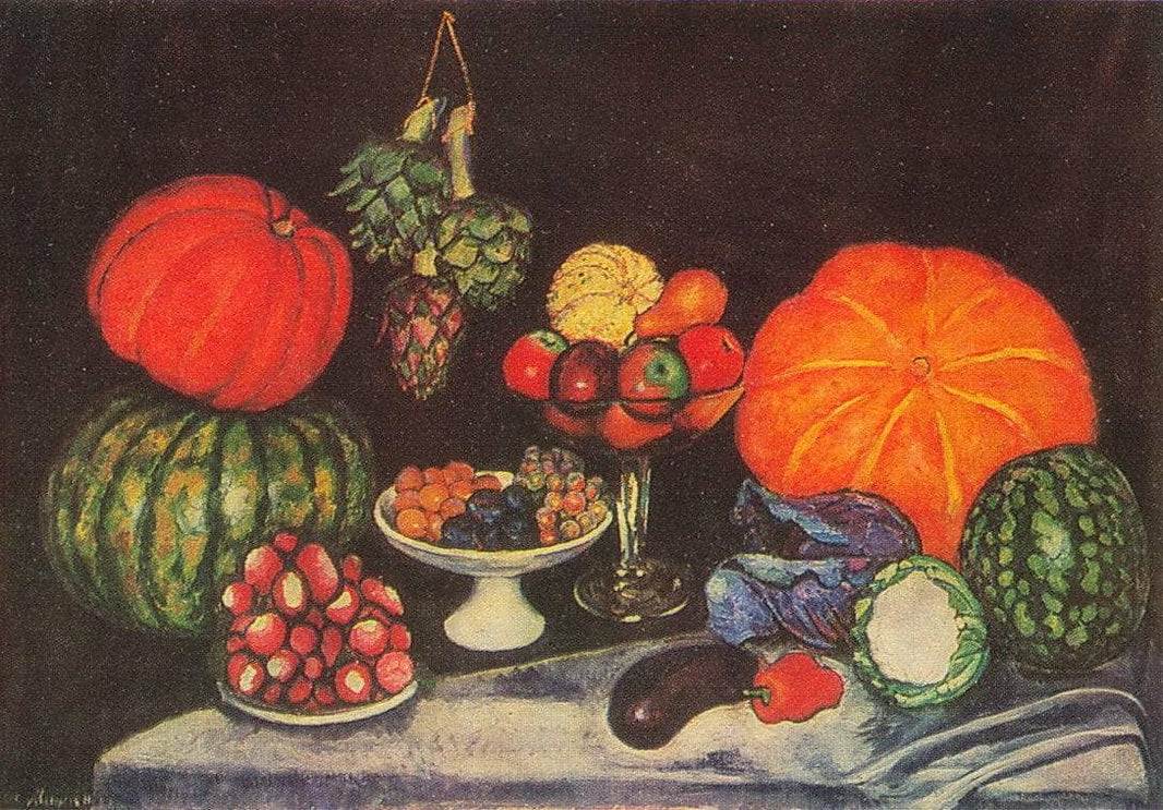 Vegetables. Still life by Ilya Mashkov — hand-painted landscape oil painting reproduction on canvas