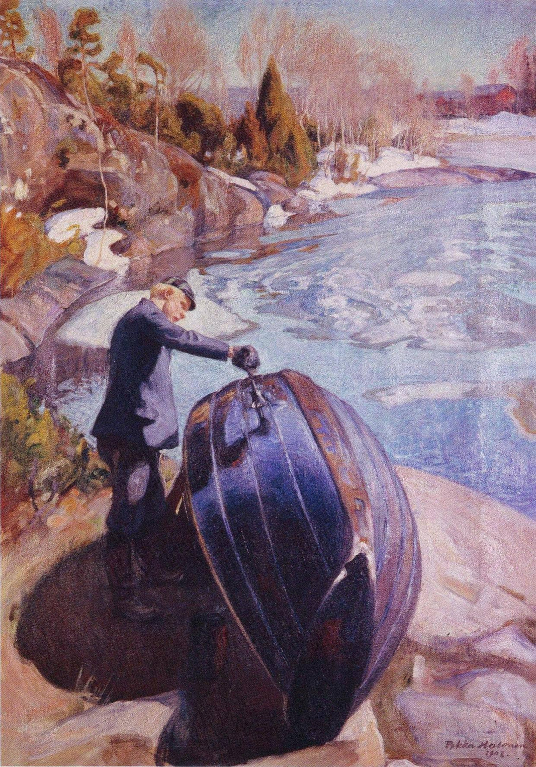 Veneentervaaja Ii by Pekka Halonen — hand-painted landscape oil painting reproduction on canvas