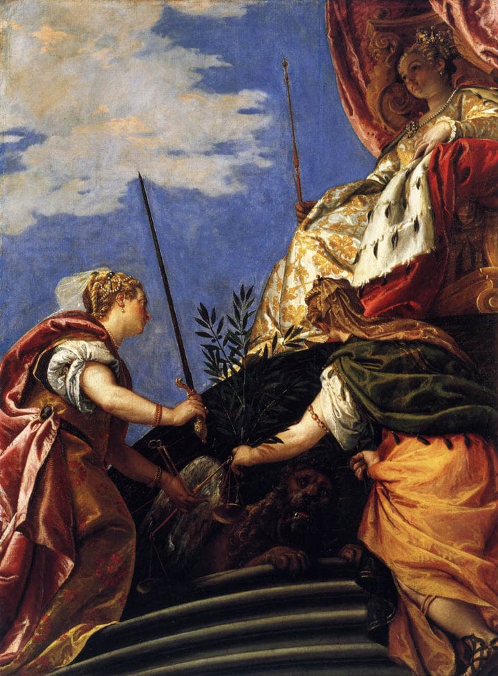 Venetia between Justitia and Pax by Paolo Veronese — hand-painted cultural oil painting reproduction on canvas