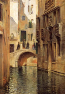 Venetian Canal by Julius LeBlanc Stewart — hand-painted architectural oil painting reproduction on canvas