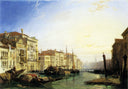 Venice Grand Canal, Sunset by Richard Parkes Bonington — hand-painted landscape oil painting reproduction on canvas