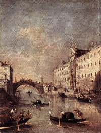 Venice, Il Rio dei Mendicanti by Francesco Guardi — hand-painted landscape oil painting reproduction on canvas