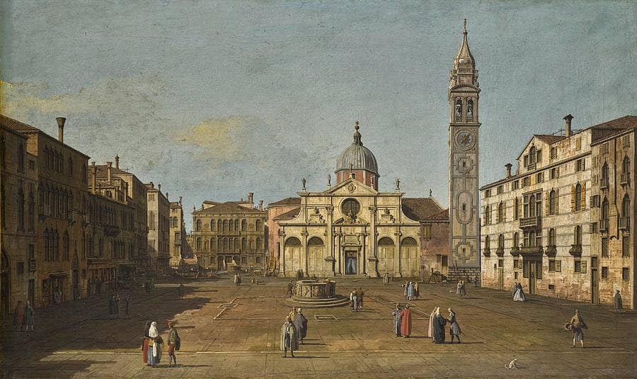 Venice, the Campo Santa Maria Formosa by Canaletto — hand-painted landscape oil painting reproduction on canvas