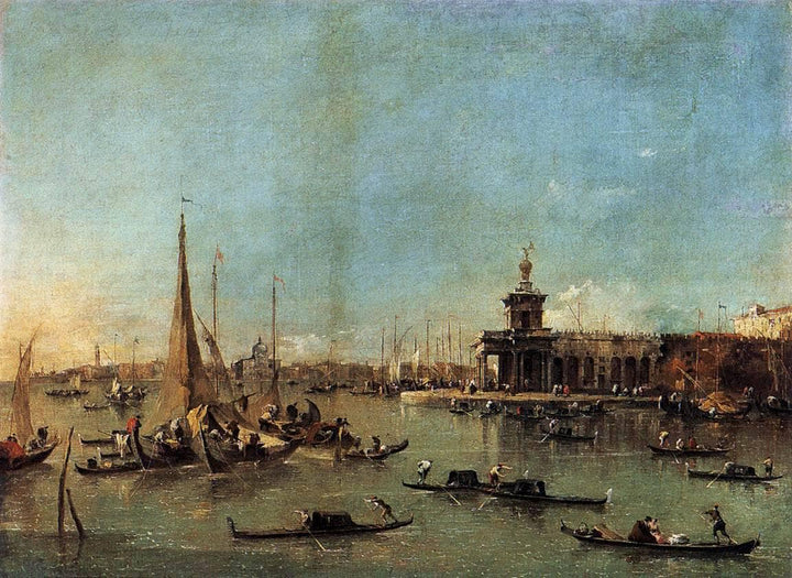 Venice: The Dogana with the Giudecca by Francesco Guardi — hand-painted landscape oil painting reproduction on canvas