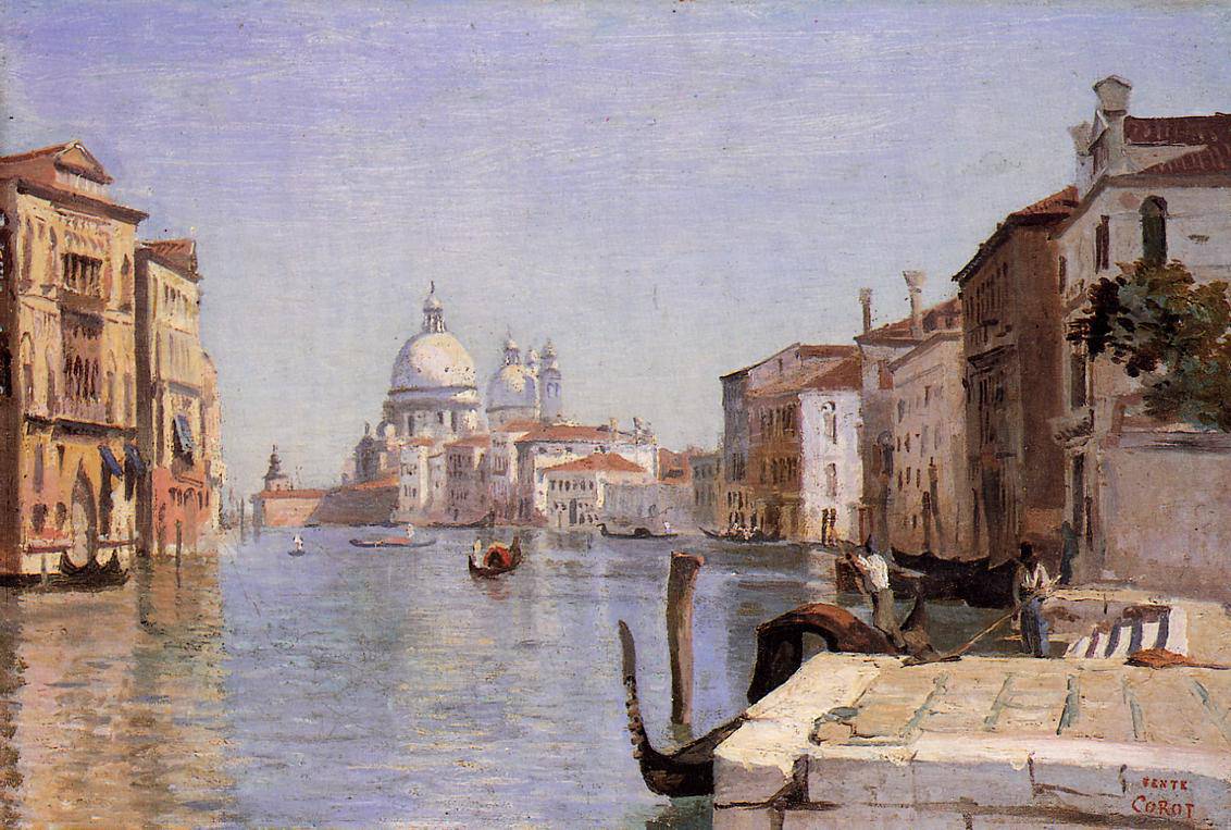 Venice -  View of Campo della Carita looking towards the Dome of the Salute - Camille Corot