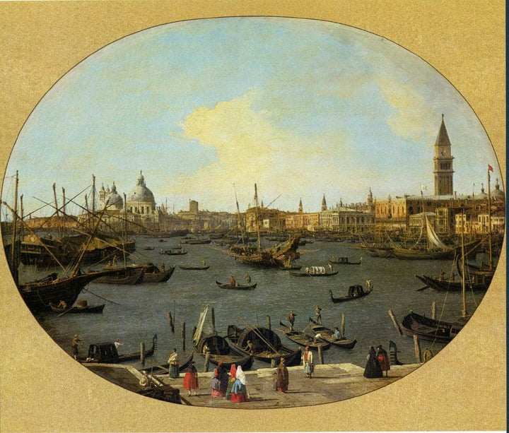 Venice Viewed from the San Giorgio Maggiore by Canaletto — hand-painted landscape oil painting reproduction on canvas